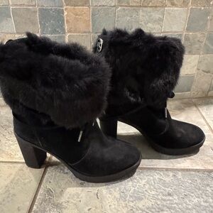 MICHAEL Michael Kors Black Fur Heeled Boots